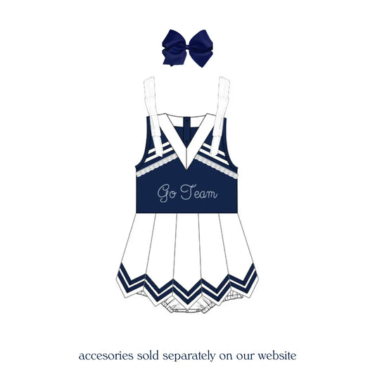 Navy & White Skirted Cheer Bubble