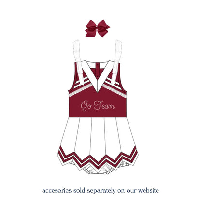 Maroon & White Skirted Cheer Bubble