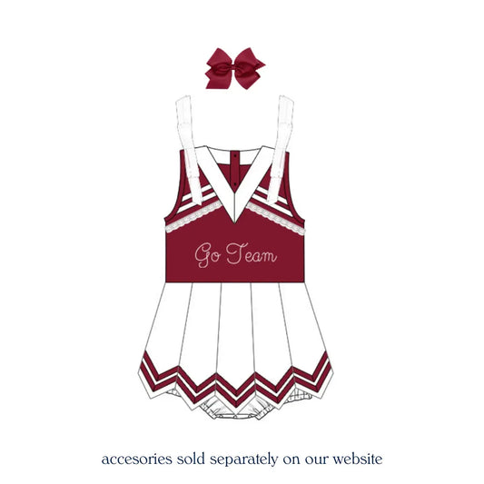 Maroon & White Skirted Cheer Bubble