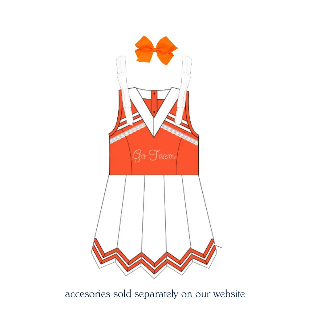 Orange & White Cheer Dress (built in shorts)