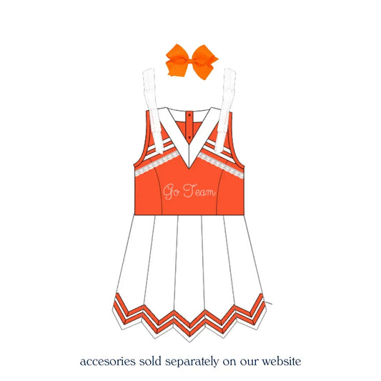 Orange & White Cheer Dress (built in shorts)