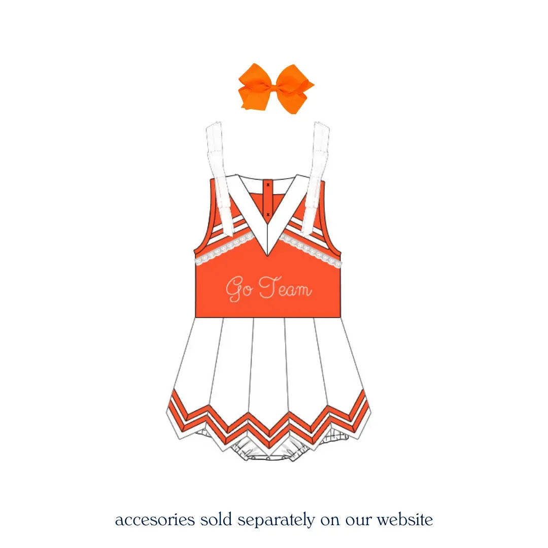 Orange & White Skirted Cheer Bubble