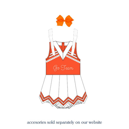 Orange & White Skirted Cheer Bubble