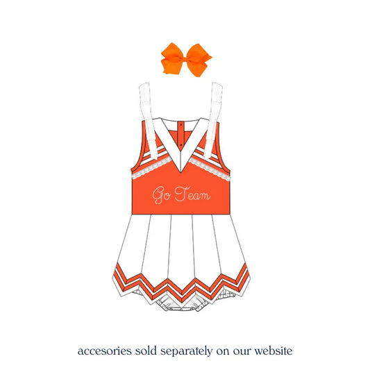 Orange & White Skirted Cheer Bubble