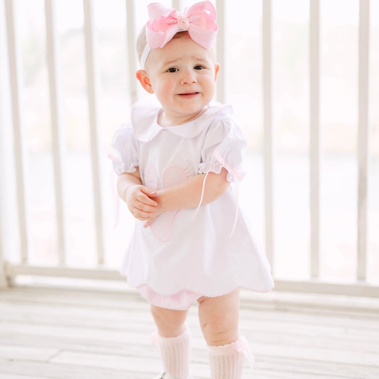 Pink Gingham Ghost Diaper Set