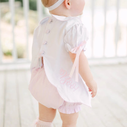 Pink Gingham Ghost Diaper Set