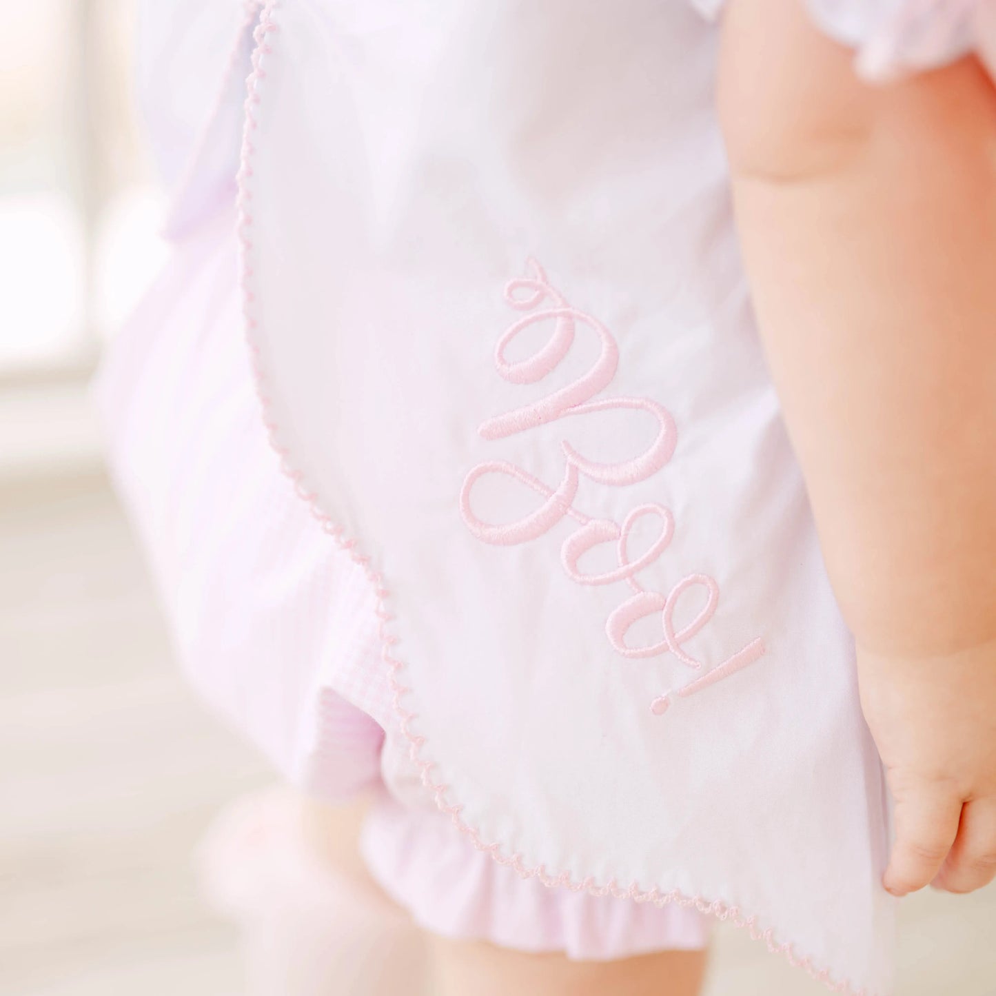 Pink Gingham Ghost Diaper Set