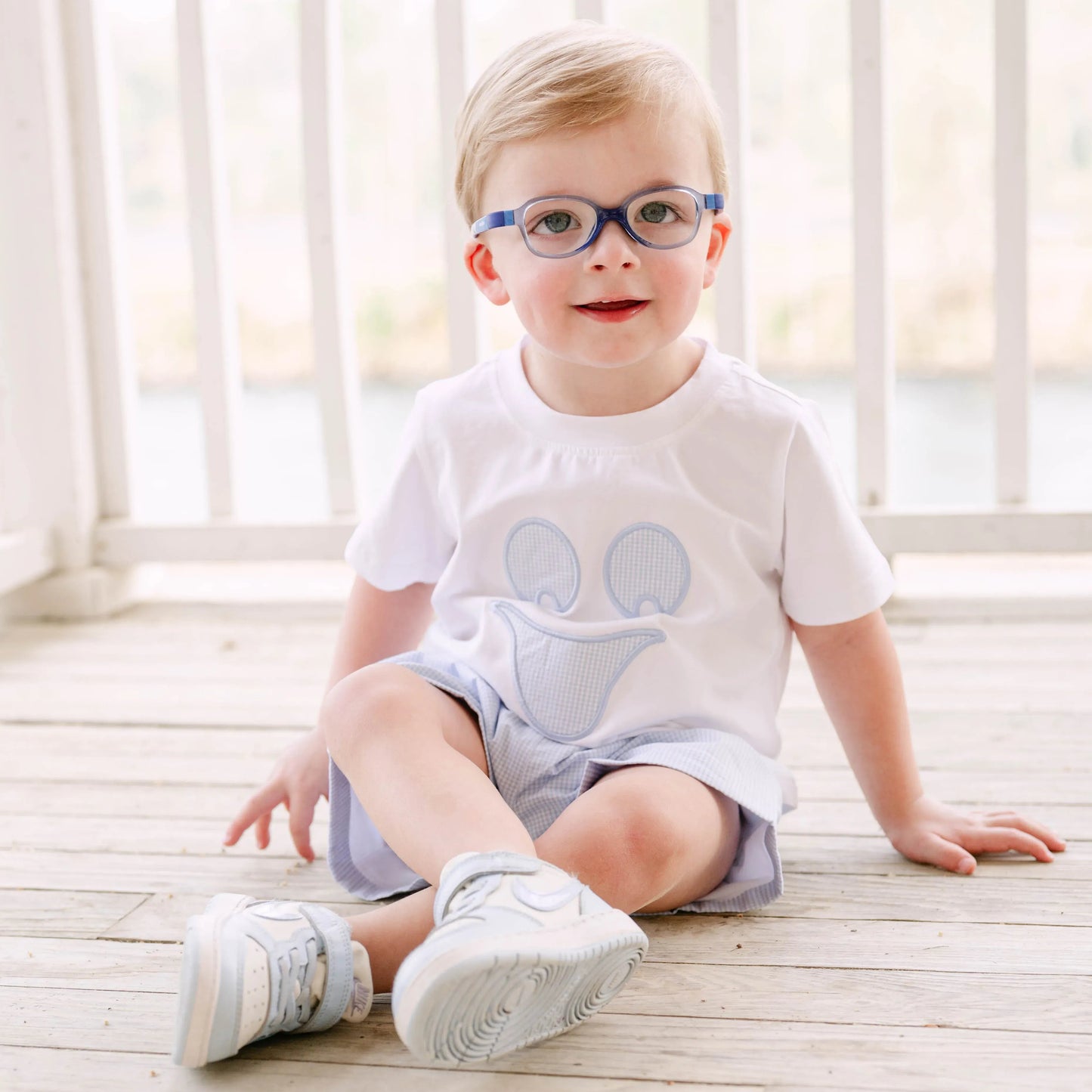 Blue Gingham Ghost Short Set