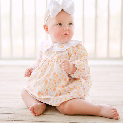 Fall Floral Pumpkin Collar Skirted Bubble