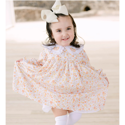 Fall Floral Pumpkin Collar Dress