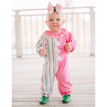 Girls Striped Clown Romper