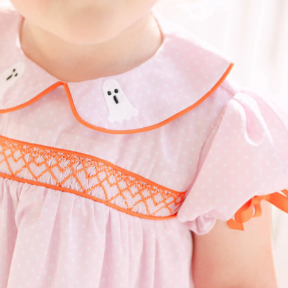 Pink Bitty Dot Ghost Pocket Dress