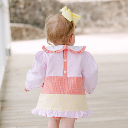 Girls French Knot Candy Corn Skirted Bubble