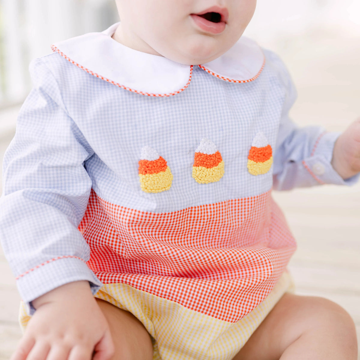 Boys French Knot Candy Corn Bubble