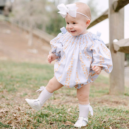 Blue Pumpkin Patch Smocked Bishop Bubble