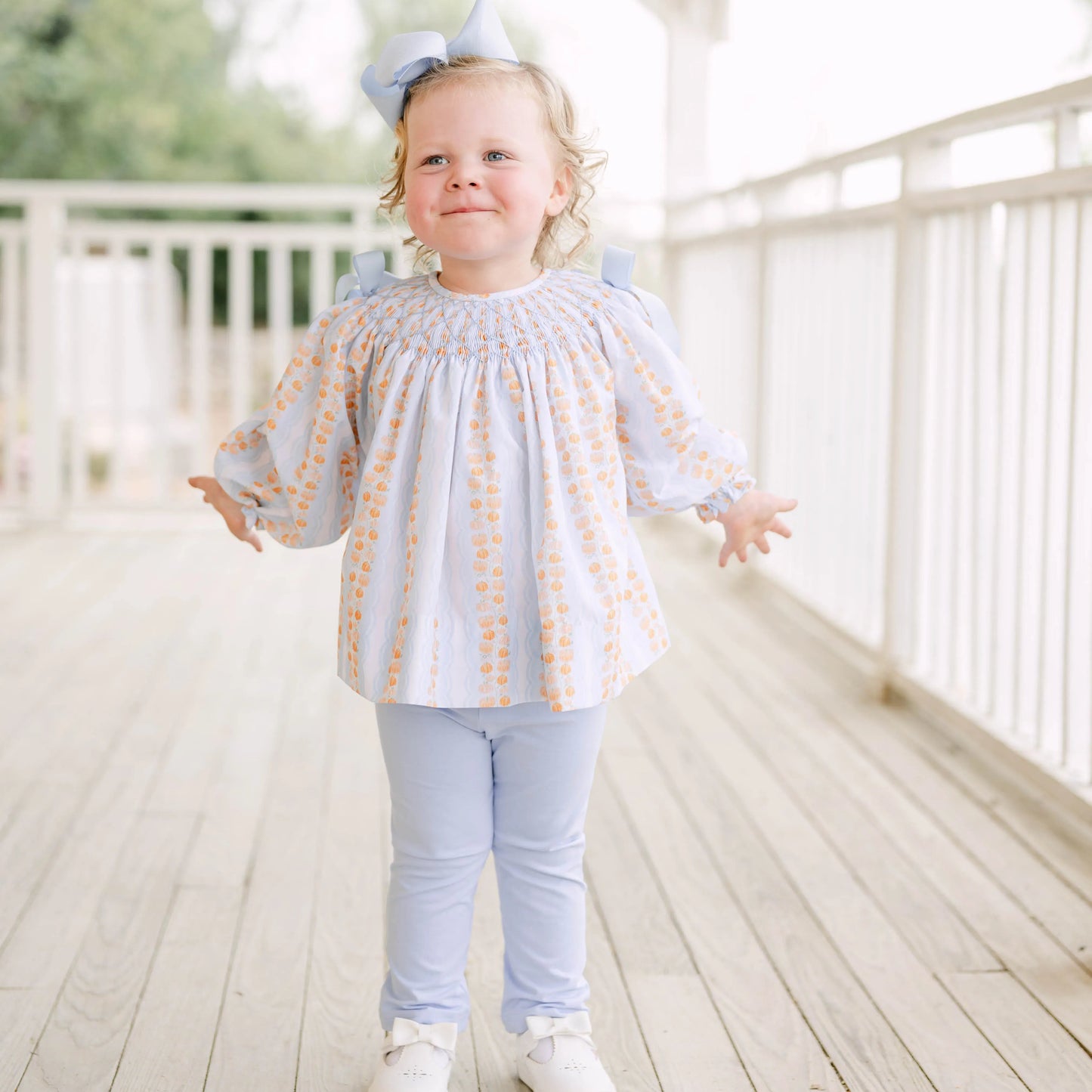 Blue Pumpkin Patch Smocked Bishop Legging Set