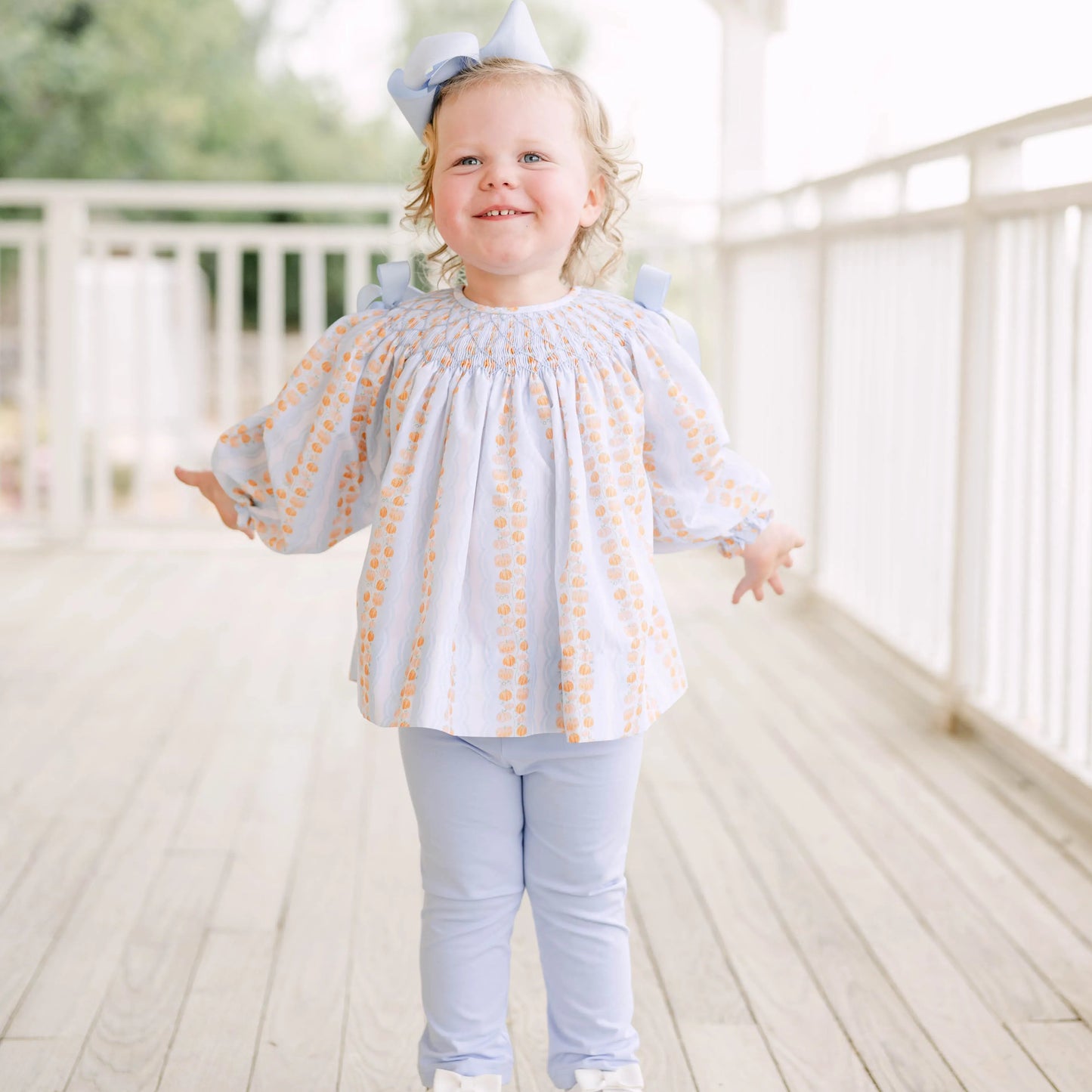 Blue Pumpkin Patch Smocked Bishop Legging Set