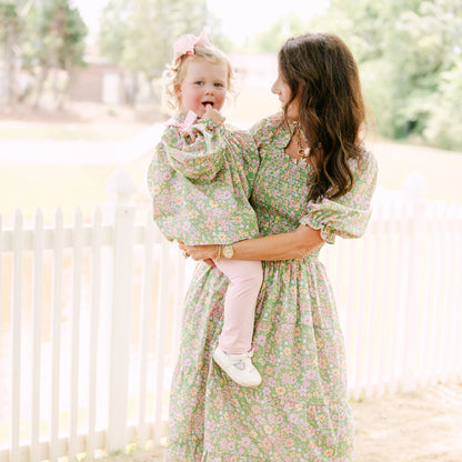 Greta Green Floral Smocked Bishop Legging Set
