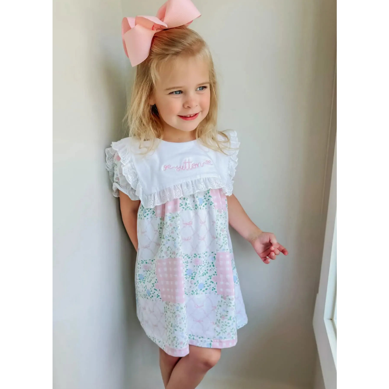 Palmer Patchwork Bib Collar Dress