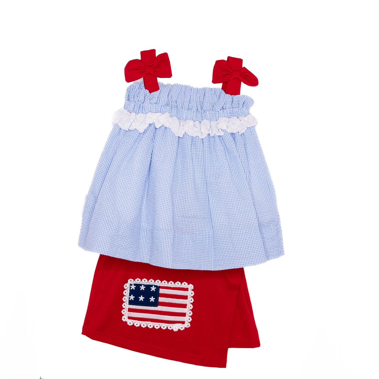 Seersucker Flag Skort Set