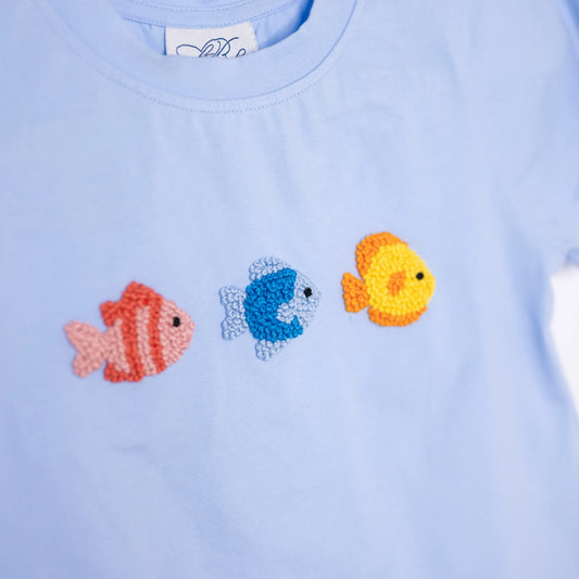 Boys French Knot Fishies Short Set