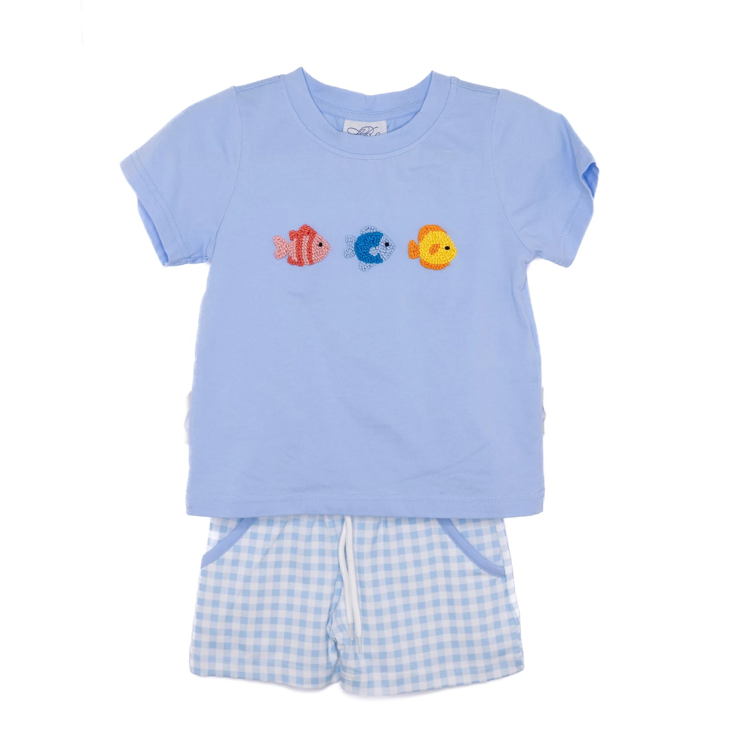 Boys French Knot Fishies Short Set