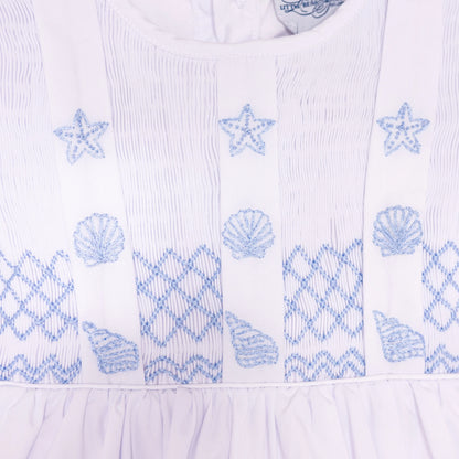 White & Blue Seashells Bubble