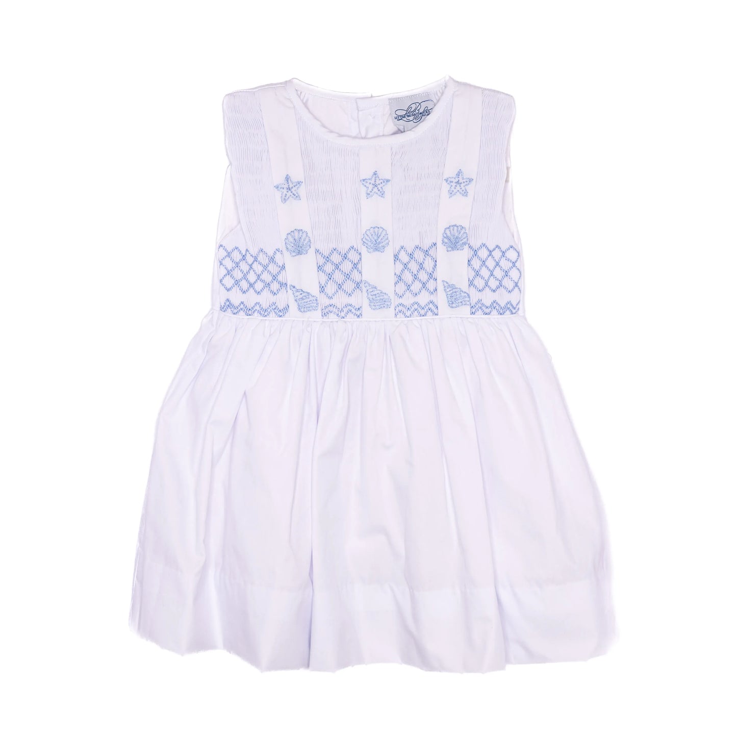 White & Blue Seashells Dress