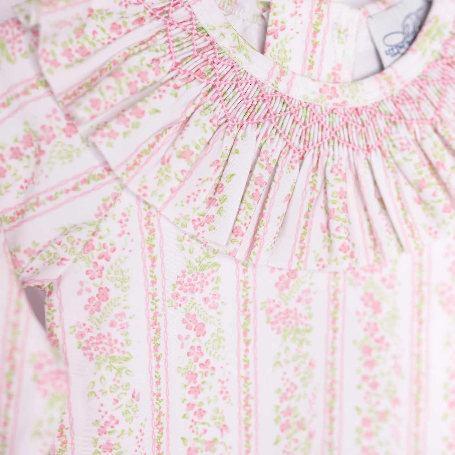 Girls Pink Palm Smocked 2PC Rash Guard