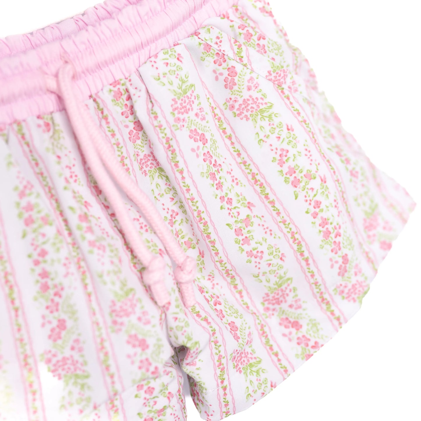 Boys Pink Palm Swim Trunks