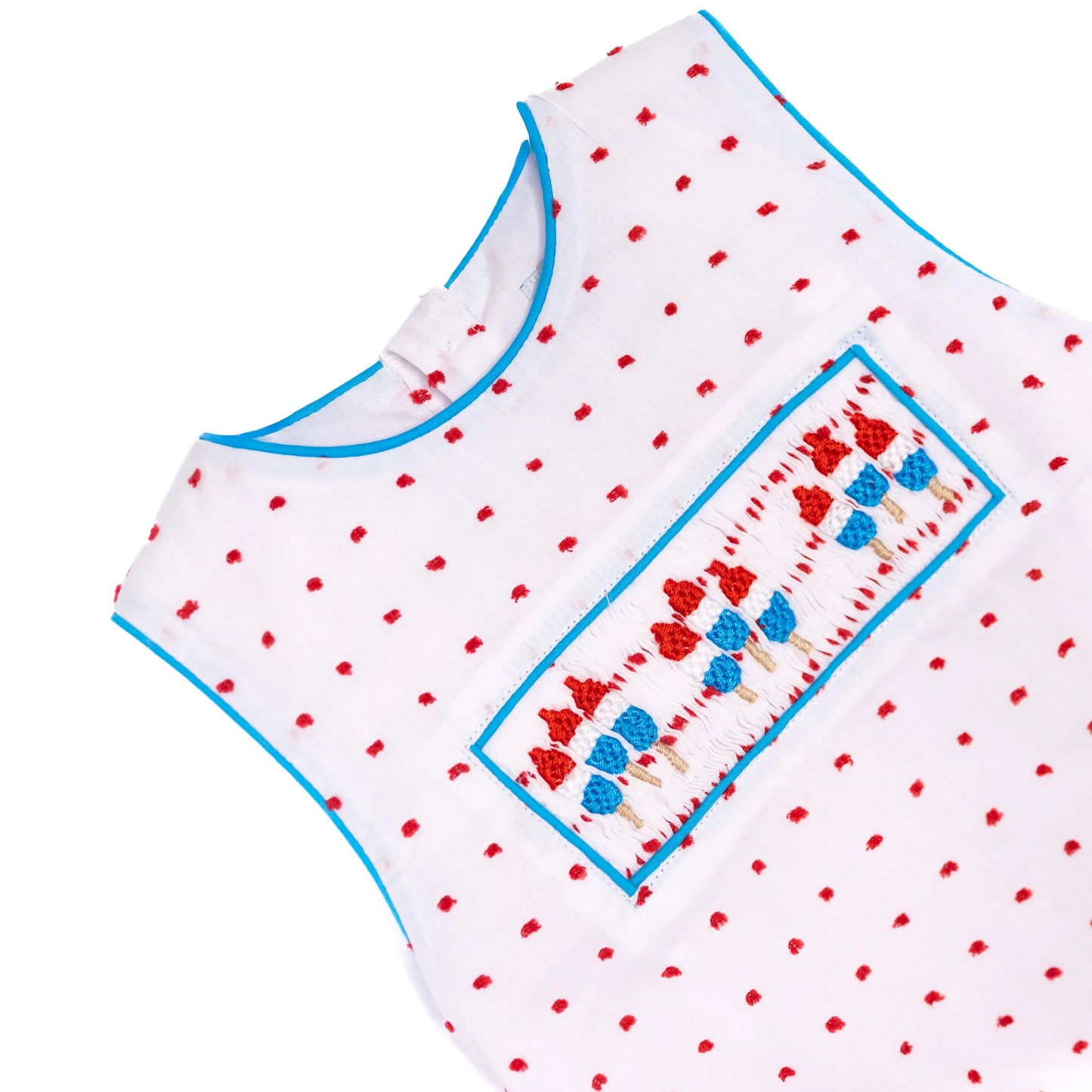 Boys Smocked Bomb Pops Swiss Dot Bubble