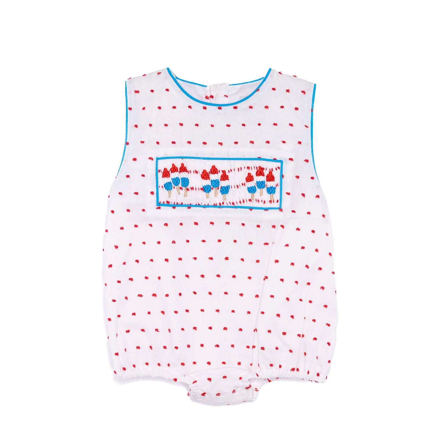 Boys Smocked Bomb Pops Swiss Dot Bubble