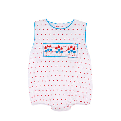 Boys Smocked Bomb Pops Swiss Dot Bubble