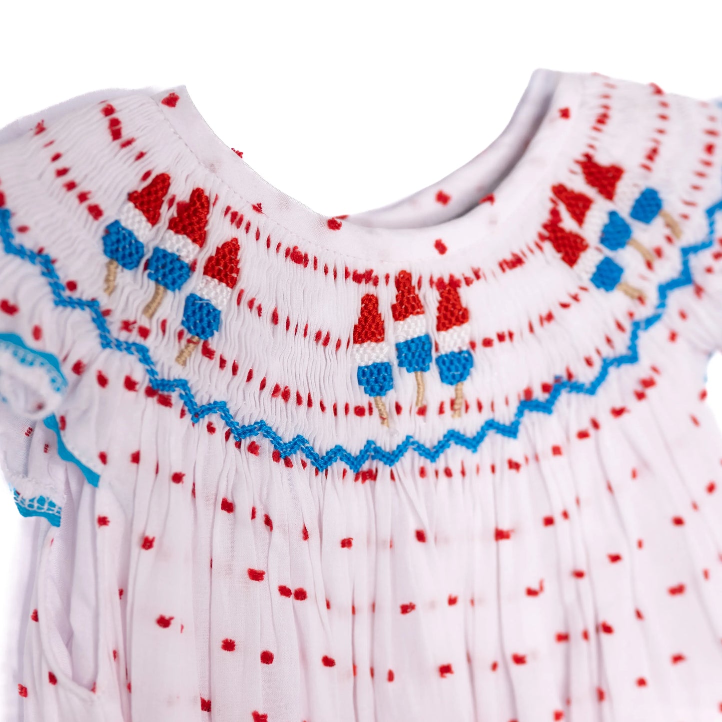 Girls Smocked Bomb Pops Swiss Dot Bubble