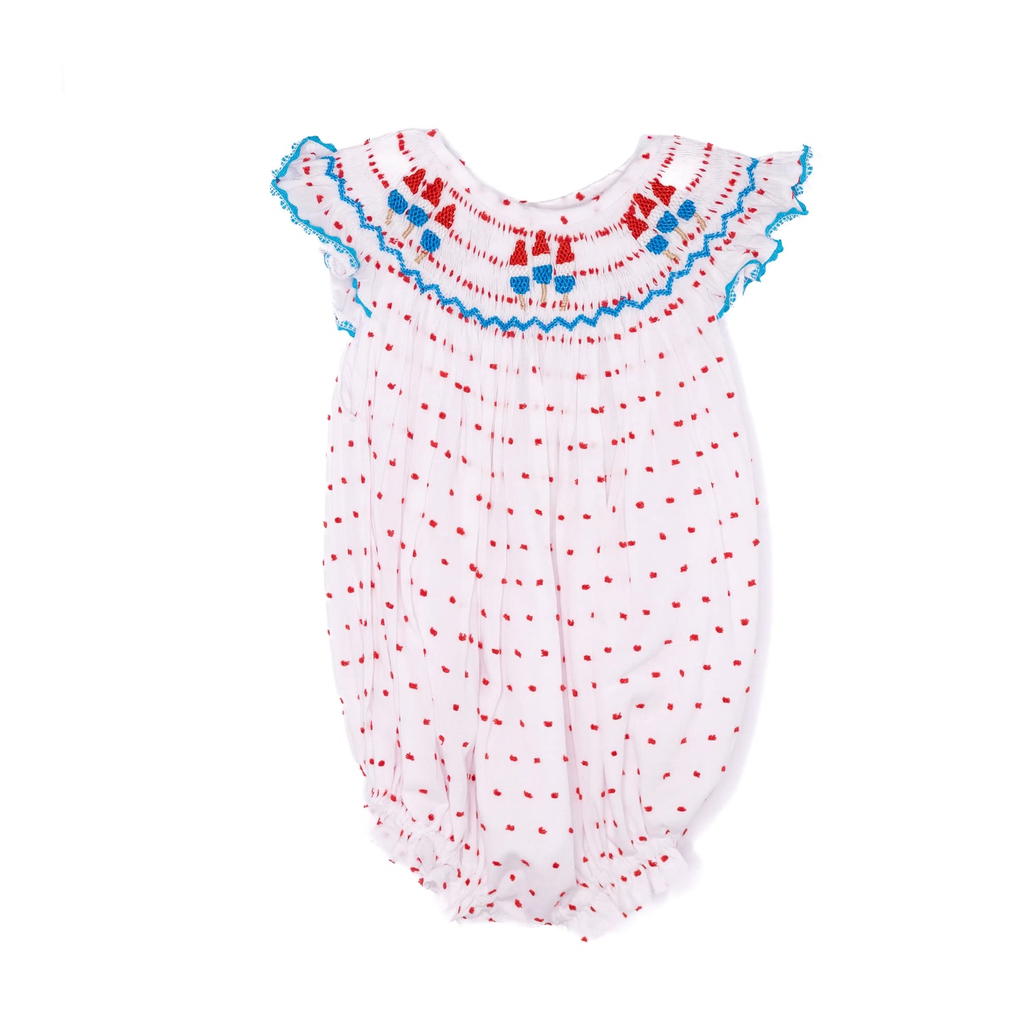 Girls Smocked Bomb Pops Swiss Dot Bubble