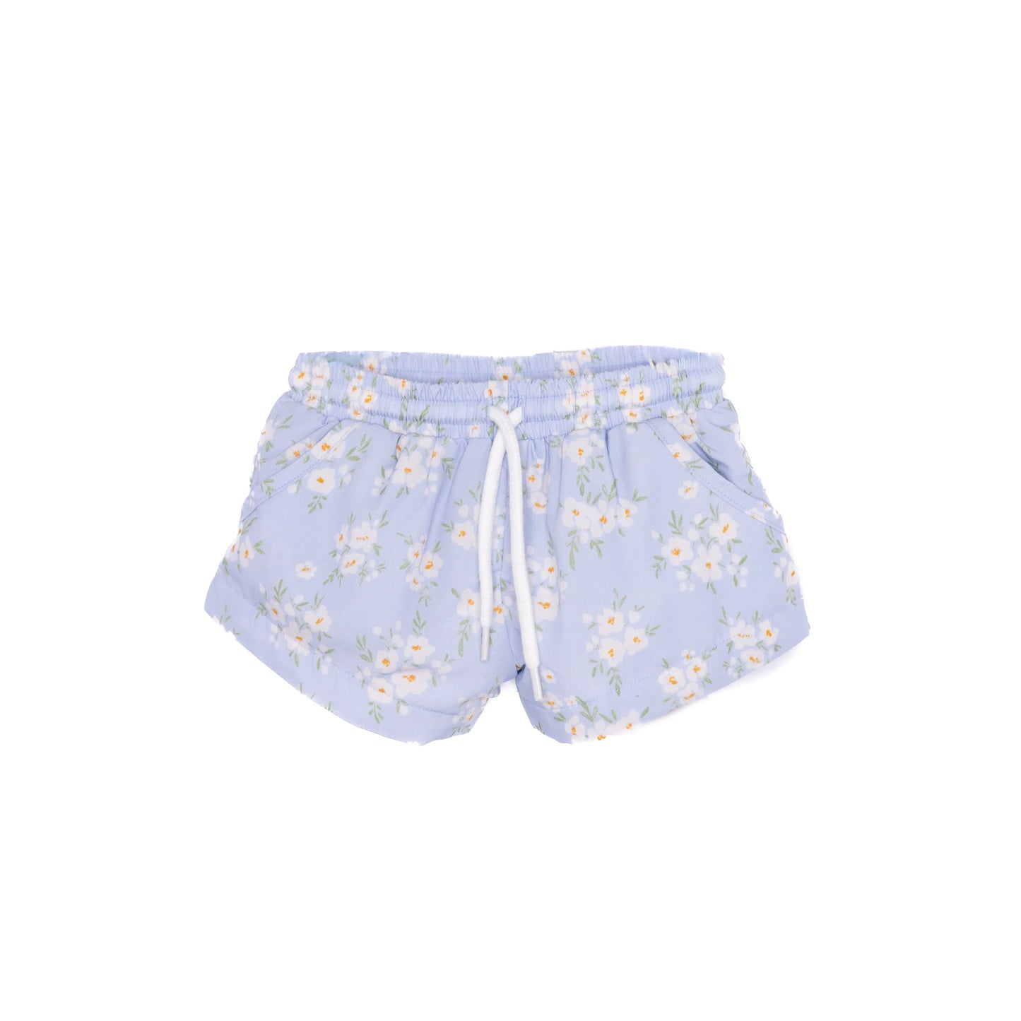 Boys Powder Blue Petals Swim Trunks