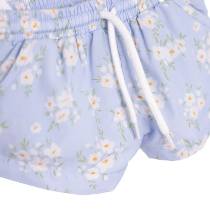 Boys Powder Blue Petals Swim Trunks