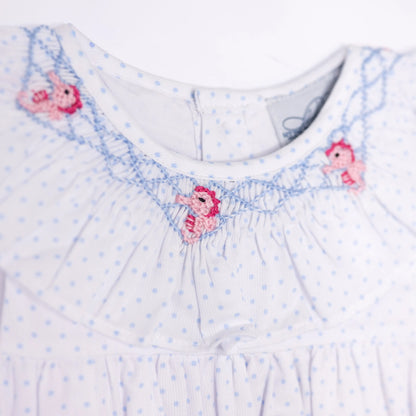 Girls Smocked Seahorses Bubble