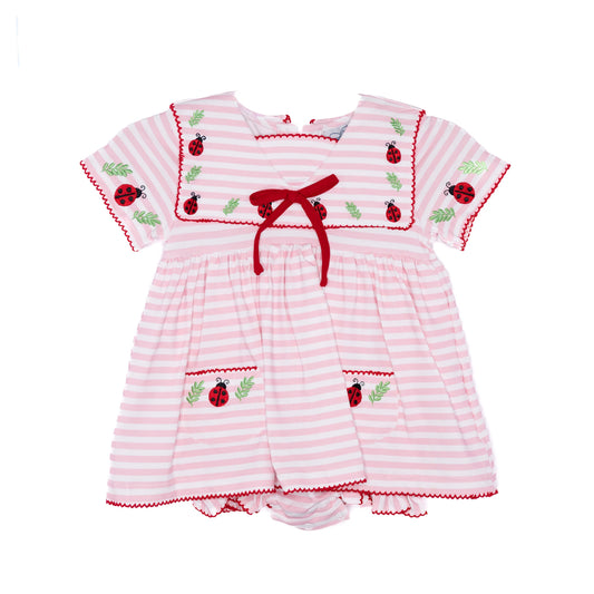 Ladybugs Bib Skirted Bubble