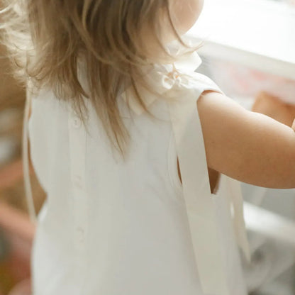 White Cream Heirloom Smocked Diaper Set