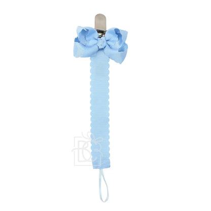 Scallop Edge Bow Pacifier Clip (multiple colors)