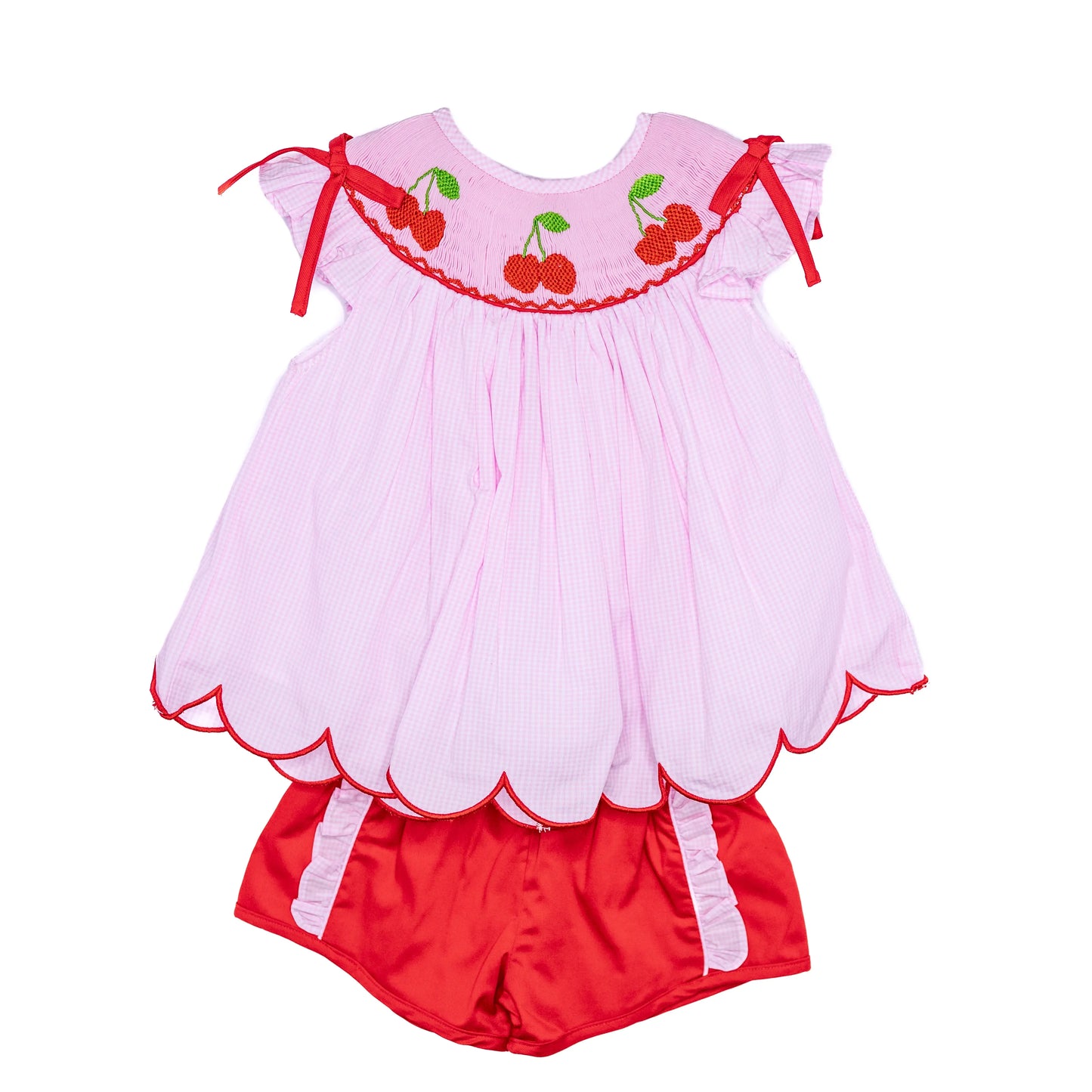 Smocked Cherries Short Set