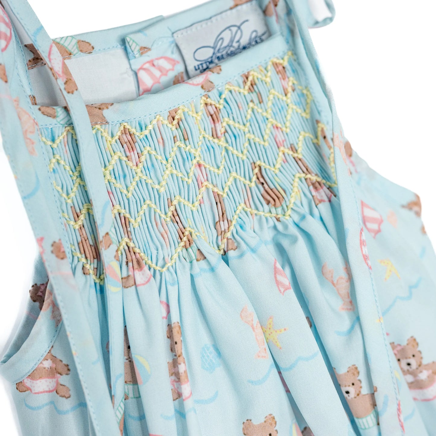 Beach Teddy Bears Smocked Dress