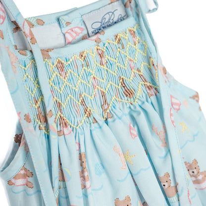 Beach Teddy Bears Smocked Dress