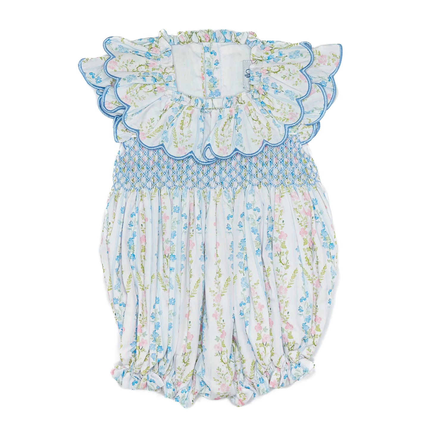 Dorothy Floral Scallop Smocked Bubble