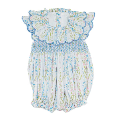 Dorothy Floral Scallop Smocked Bubble
