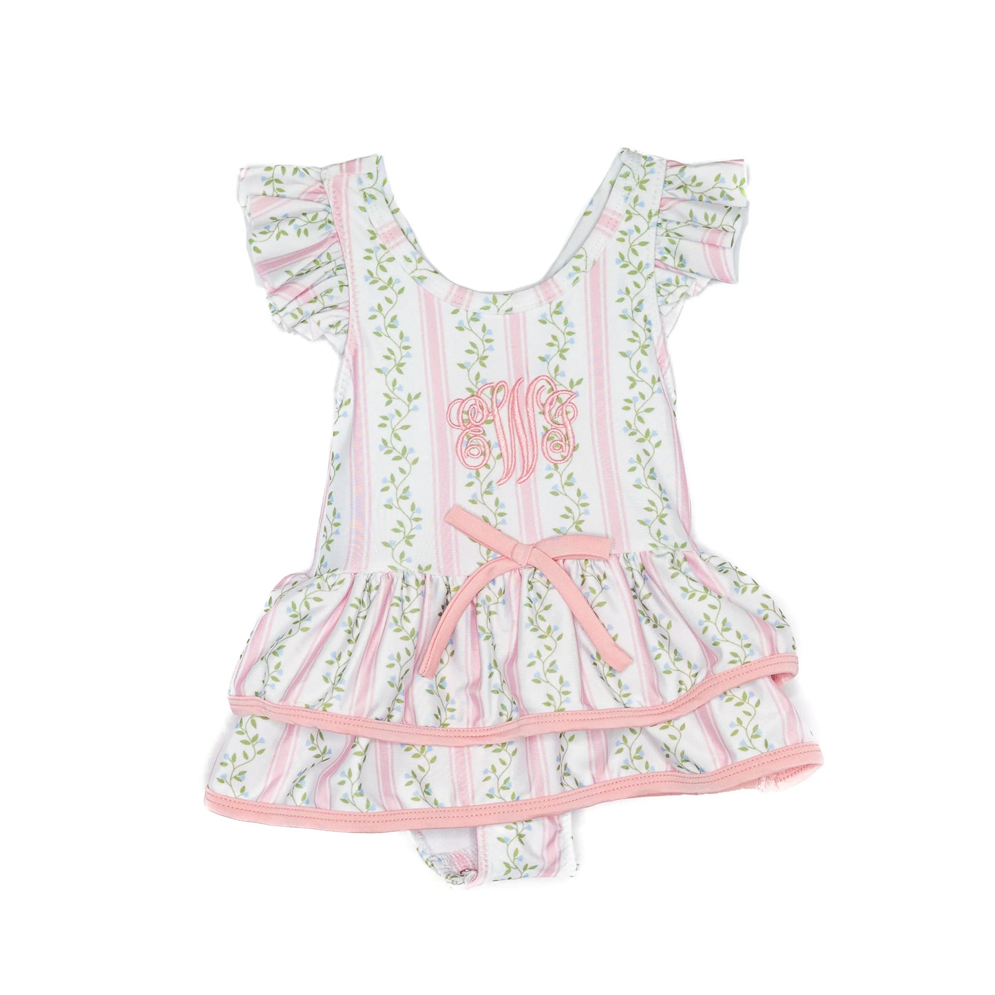 Pink Vines 1PC Skirted Swim