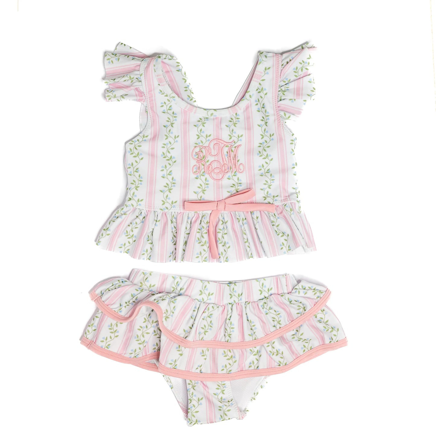 Pink Vines 2PC Skirted Swim