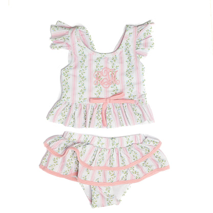 Pink Vines 2PC Skirted Swim