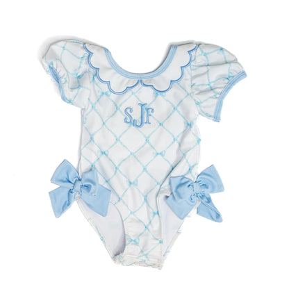 Blue Bow Trellis 1PC Swim